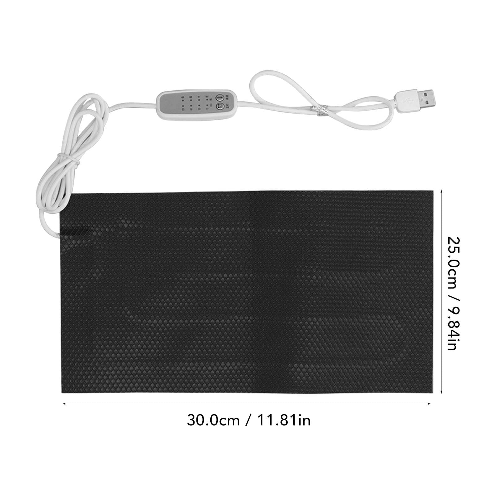 Coussin Chauffant Électrique en Fibre de Carbone, Tapis Chauffant USB, 4 Niveaux Température, Portable, Lavable Temporisé pour Vêtements, Siège, Animaux, Chiens, Chats, Épaules, Ventre (25 x 30 cm)