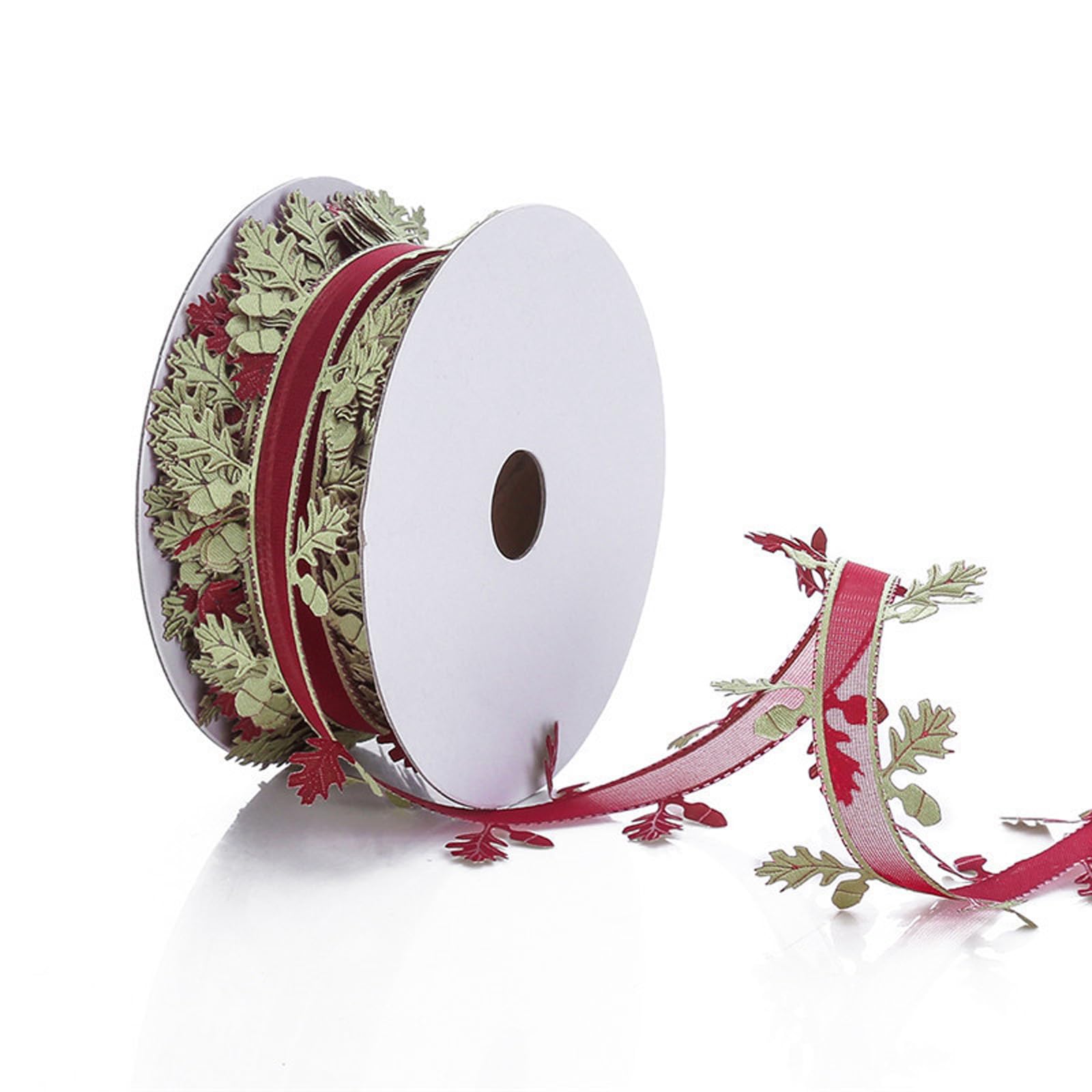 Xinsheinelry 21yard Ribbons 40mm Wide Christmas Wrapping Ribbon for Packaging Christmas Wreath Bows Making Wedding Decoration Embossed Ribbon