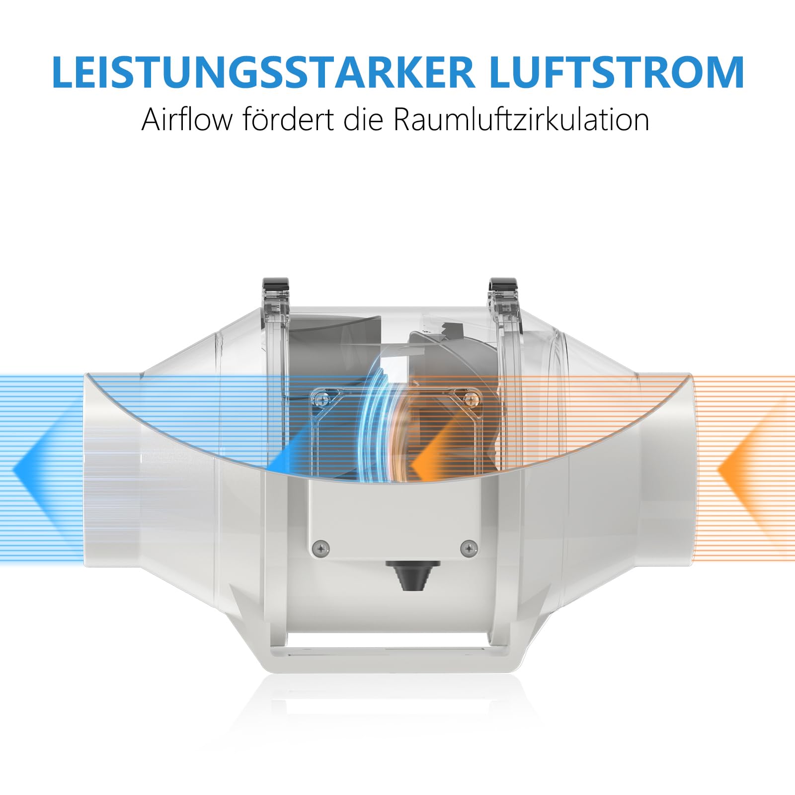 Hon&Guan 100mm EC Regelbarer Rohrventilator, 366m³/h Inline Rohrlüfter, Abluftventilator für Growbox Growzelte Belüftung Wachstumszelte Hydroponik Keller Garage Küche