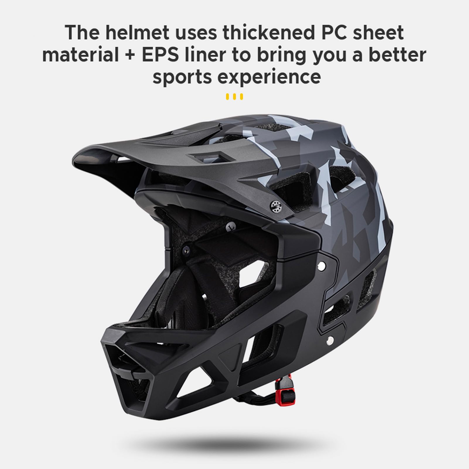 Domary Casco Integral de Bicicleta de Montaña para Adultos, Casco Descenso con Visera Más 31 Ventilaciones, Equipo Protección Ligero para Hombres y Mujeres, Ciclismo,