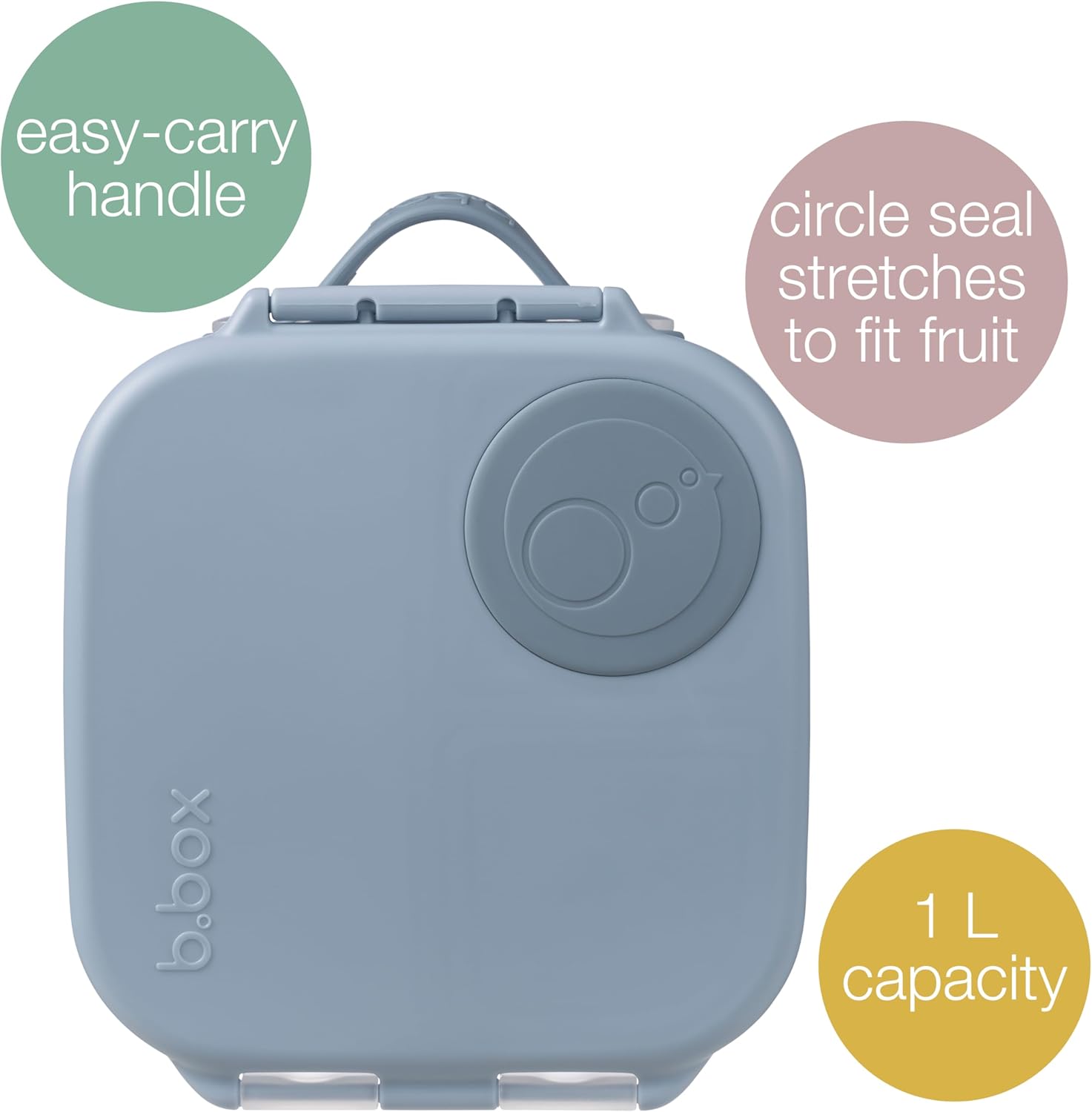 b.box Mini Lunch Box - 4.25 Cup Leak Proof Bento Box for Kids Ages 3+ - 3 Compartment Snack Containers, School Lunch Container, Dishwasher Safe, BPA-Free, PFAS-Free - Chill Out - Image 3