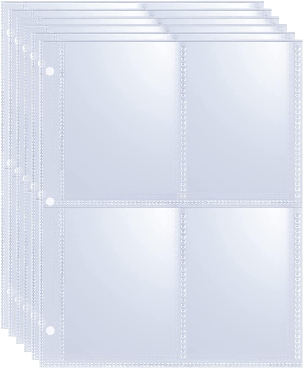 50 Pack 400 Pockets 2.5x3.5" Trading Card Sleeves,Double