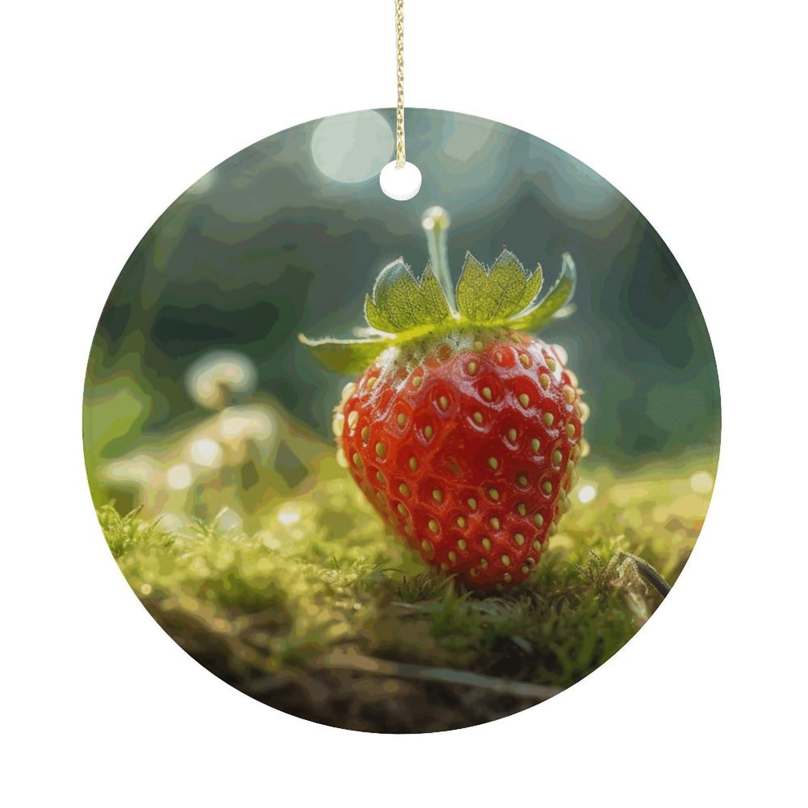 Adfgyerh Women's Style Strawberries On The Ground Hanging Ceramic Ornaments, Christmas Tree Decorations, Funny Home Decor Gifts For Sisters & Work Best Friends