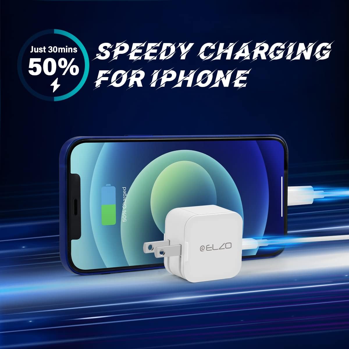 Elzo USB C Charger 18W PD 3.0 Wall Fast Charger Adapter Power Delivery Portable, Compatible for iPhone 13/12 Pro/Max/Mini/11/X/XS/XR/8/Plus, Galaxy S21/S20/S10/S9, Pixel 6/5/4a/4/3a, iPad Pro