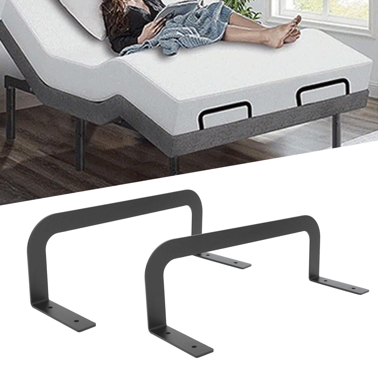 Mattress Slide Stopper, Metal Mattress Retainer Bar for Adjustable Beds, Anti Slip Mattress, Prevents Mattress Sliding, Mattress Stabilizer Slide Stopper for Bed Frame