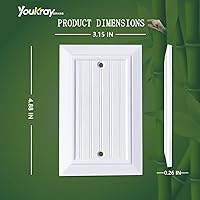 Vista 2 de Placas de pared clásicas de tablilla ranurada blanco puro, cubiertas de interruptor de luz, cubiertas de tomacorrientes eléctricos, placas