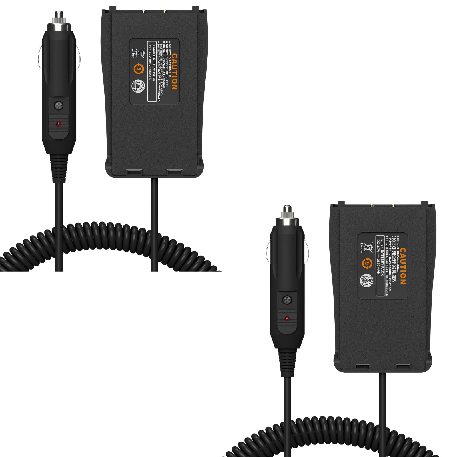 2 Pack BAOFENG BF-888S Battery Eliminator Car Charger Compatible with BF-777s BF-666s H777 Walkie Talkie Accessories