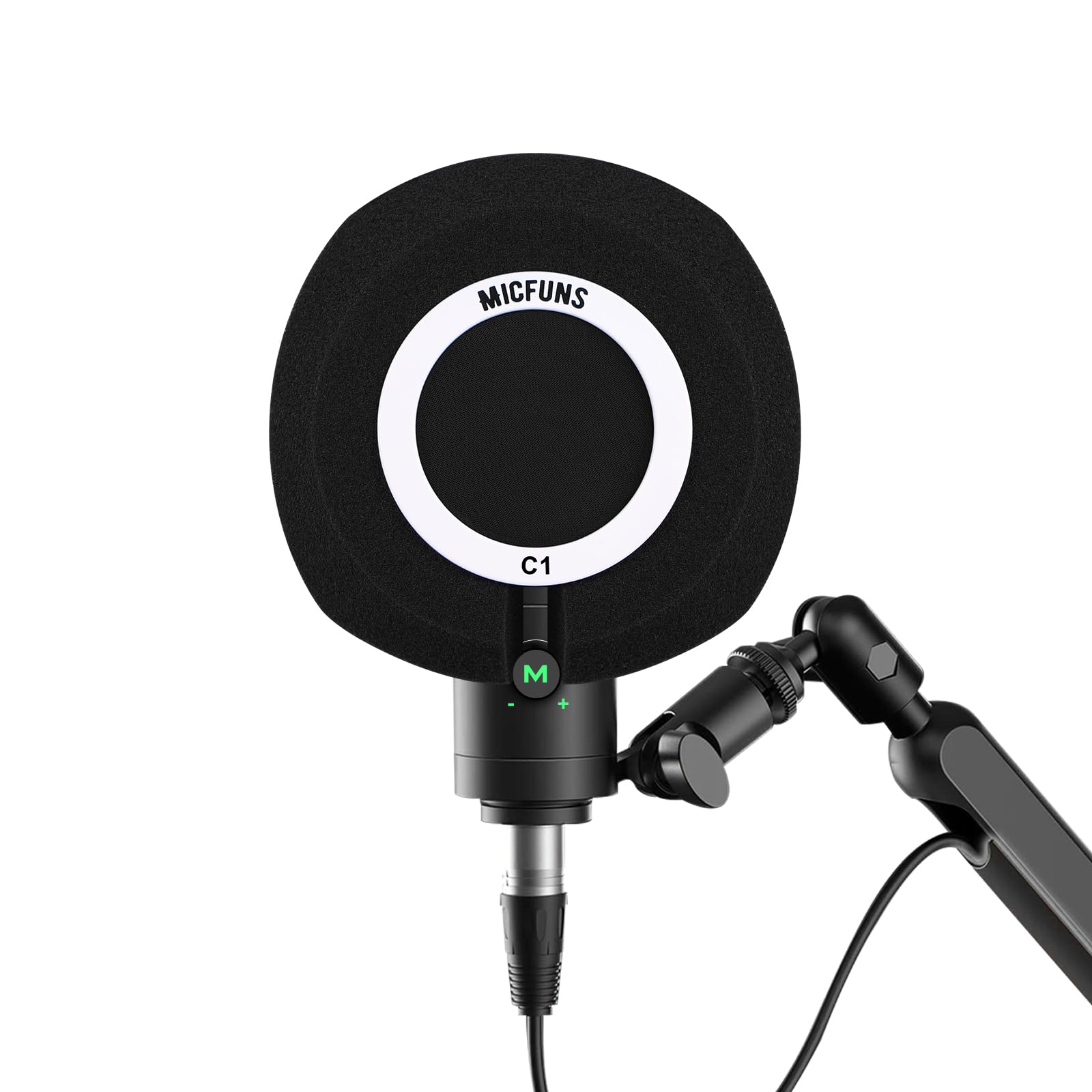 Micfuns C1 Professional Microphone Windscreen Wind Shield Pop Filter, Acoustic Filter for 1.77 inch-2.36 inch Recording Studios Microphones (Black)