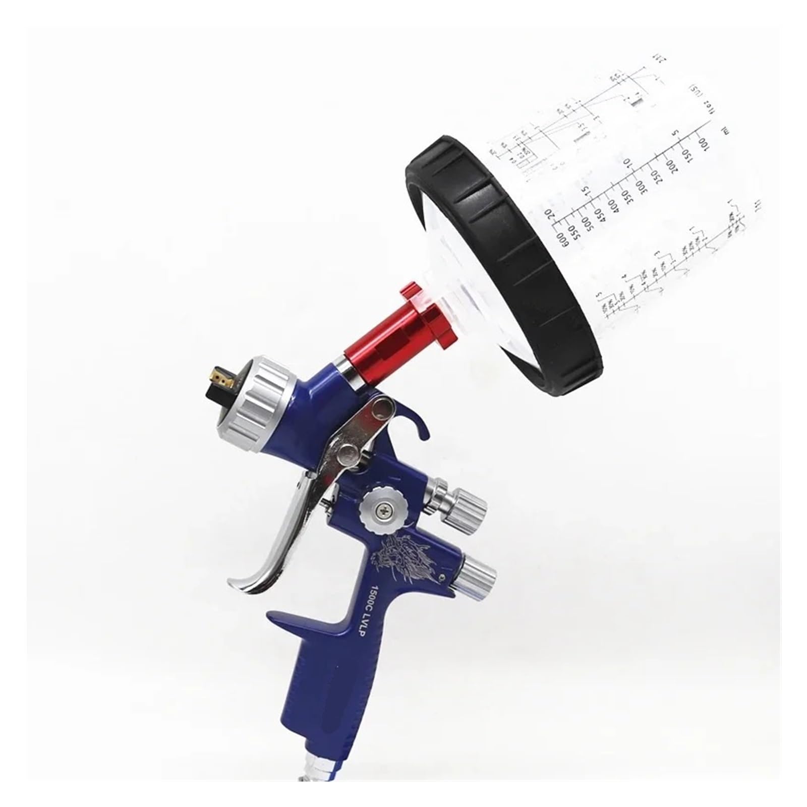 Set di pistole a spruzzo, Pistola a spruzzo 1,3 e 1,7 mm ugello con adattatore e serbatoio 600 cc pistola a spruzzo aria con attacco rapido serbatoio senza lavaggio tazza di miscelazione della vernice