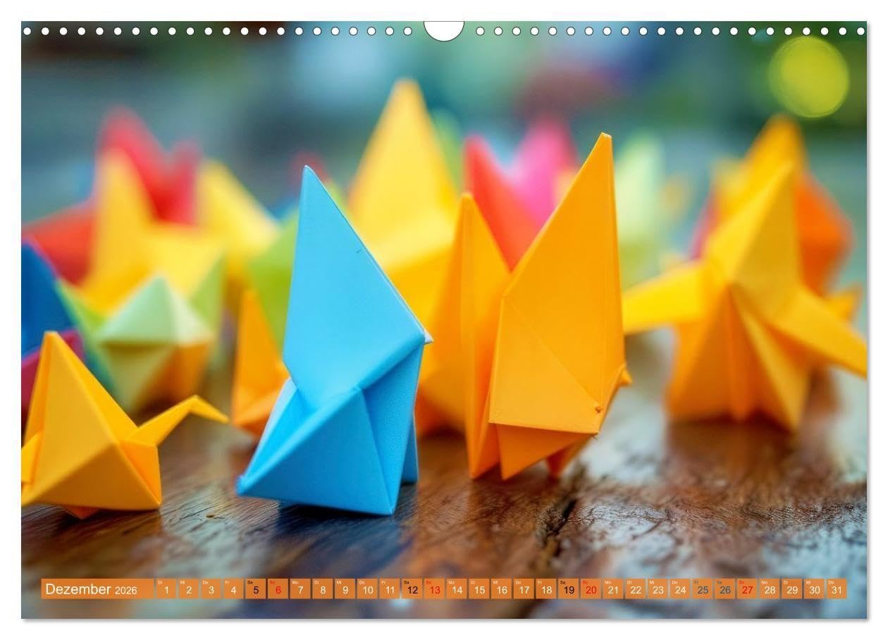 Origami-Formen (Wandkalender 2026 DIN A3 quer), CALVENDO Monatskalender: Origami verbindet Ästhetik und Struktur, mathematisch präzise Faltungen erzeugen komplexe Formen mit minimalistischer Eleganz.