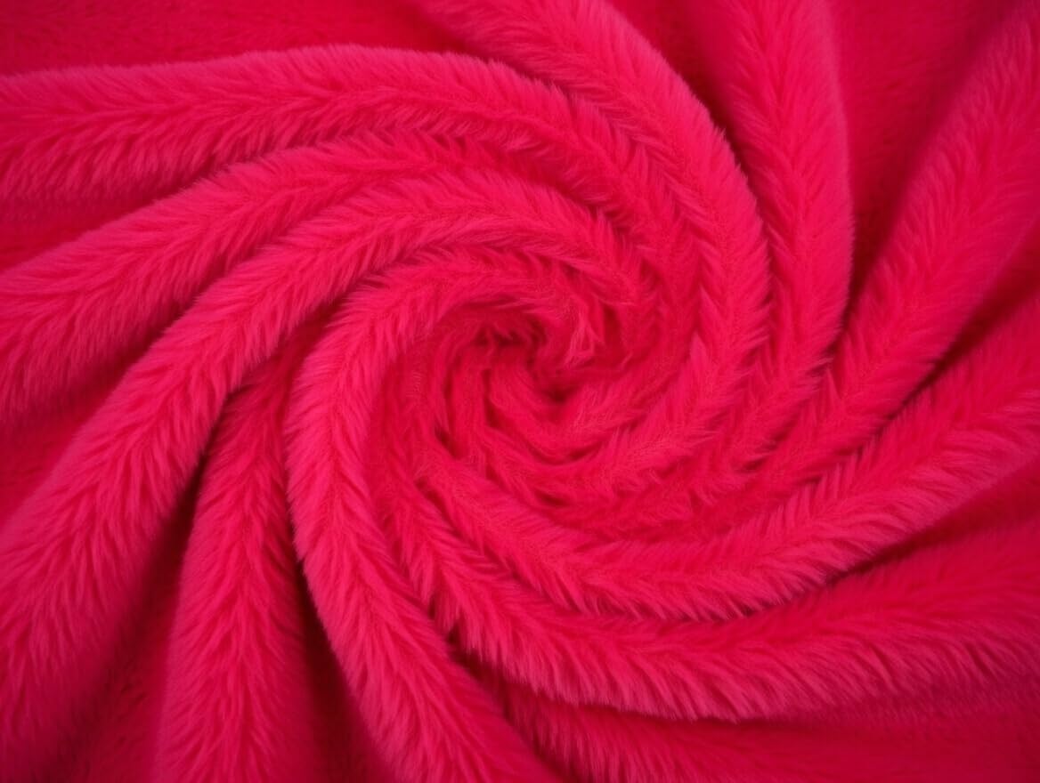 Plain Fun Faux Fur Fabric Material Bright Cerise Pink, 1/2Mtr - 150cmx50cm