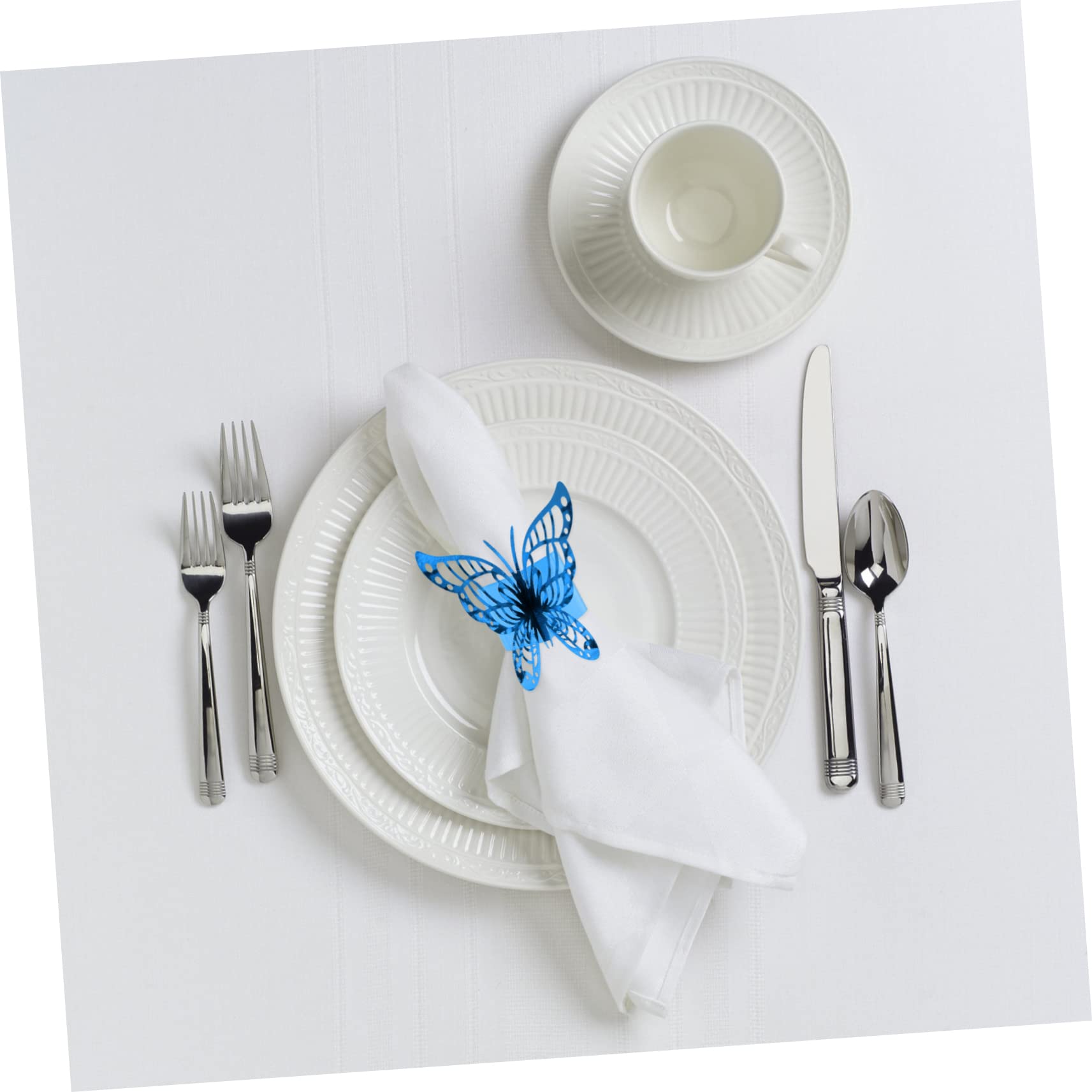 PRETYZOOM 150 STK Butterfly-Serviettenschnalle Dekoration Weihnachten türdeko Weihnachten weihnacjtsdeko dekoweihnachten Schmetterlinge Serviettenring Serviettenringe Perlenpapier Blue