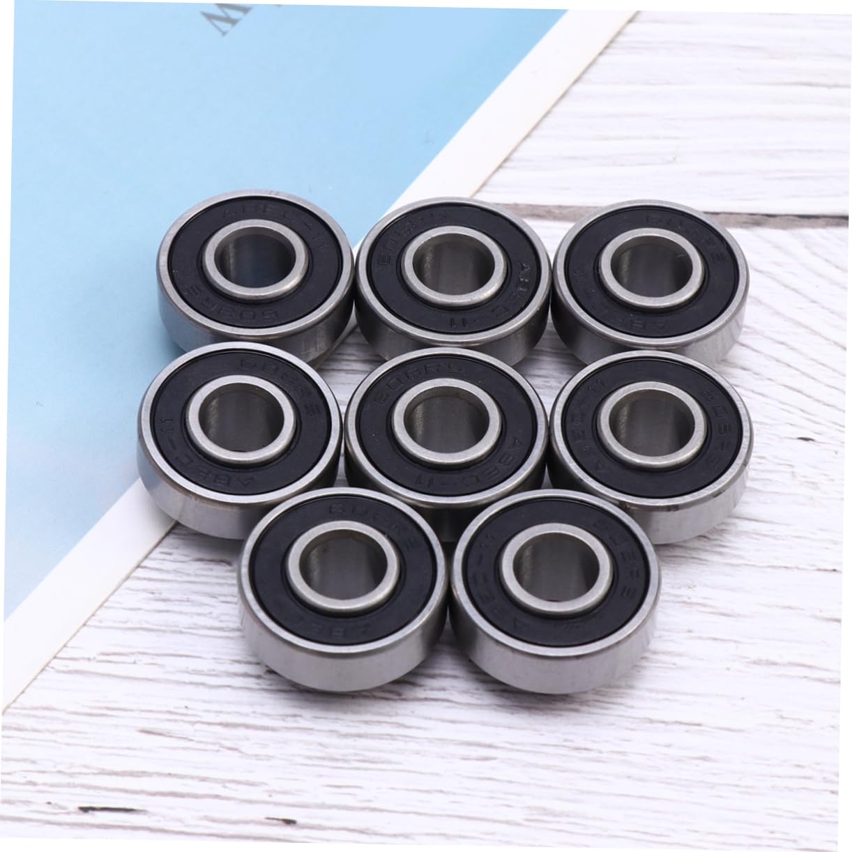 Totority 8Pcs Integrated Skateboard Wheel Bearings High Speed Low Noise Durable Performance for Skateboards Roller Skates and Scooters Black