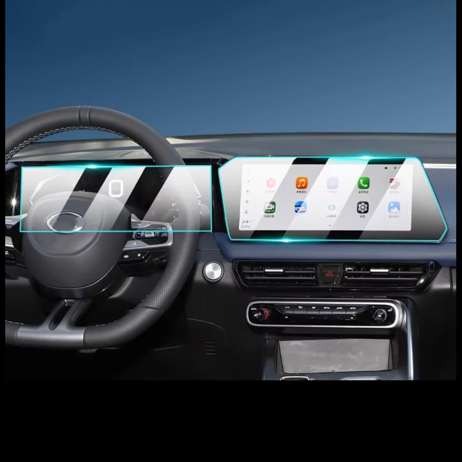 Pellicola Protettiva in Vetro temperato per Schermo di Navigazione GPS Trumpchi Emzoom GS3 2023 2024, AntiGraffio.