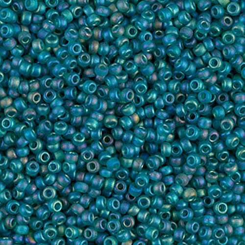 Teal Ab Matte Miyuki Japanese Round Rocailles Glass Seed Beads 11/0 Approximately 24 Gram 5 Inch Tube #TOP15