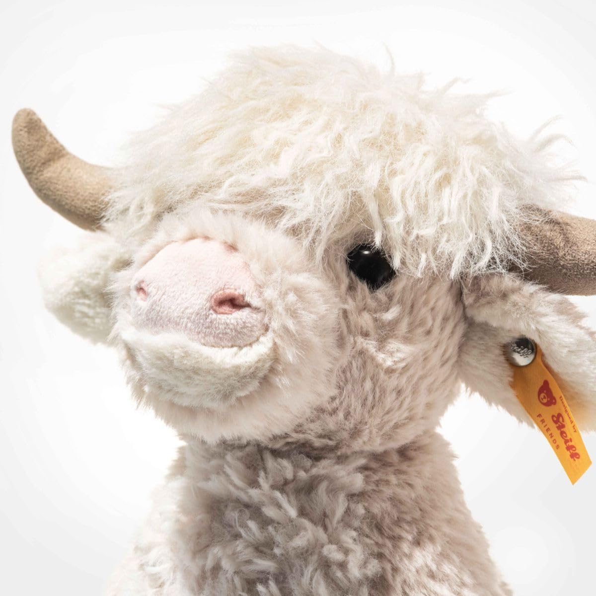 Steiff Harper Hochland krowa 24 cm, przytulanka z krowy Highland Cow, pluszowa zabawka, beżowa wołowina górska, pluszowa zabawka, siedząca, nadaje się do prania w pralce