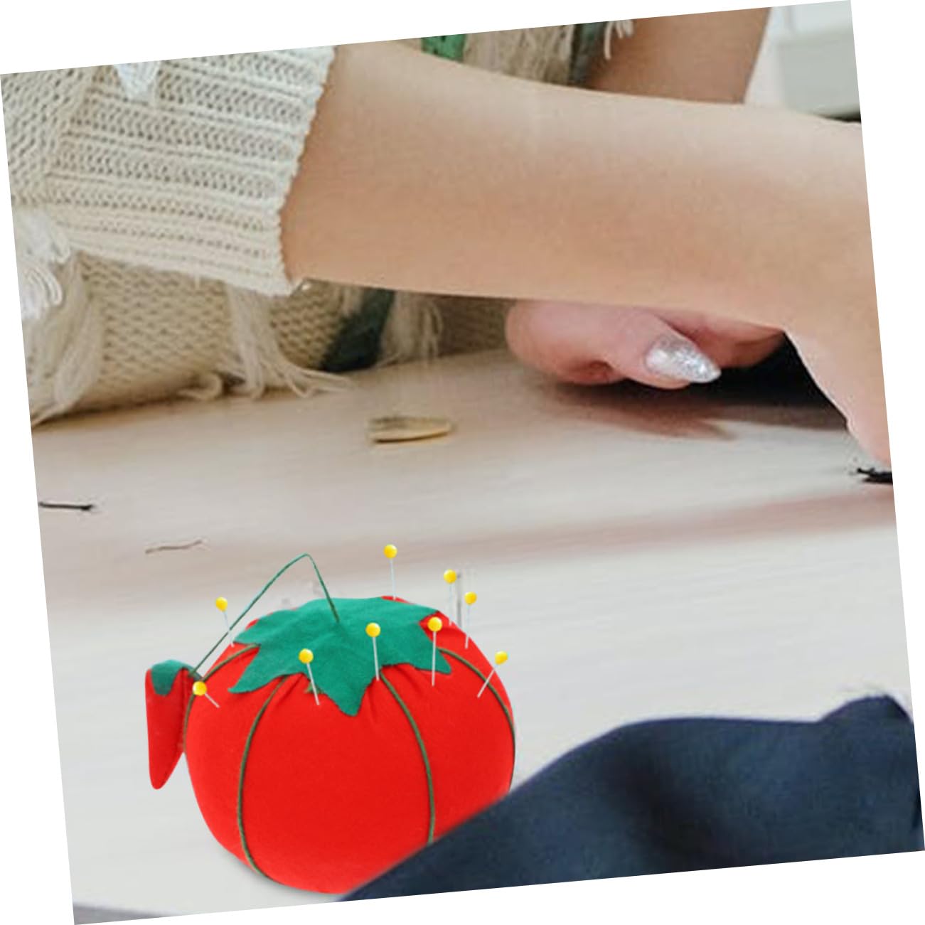 OSALADI Sewing Tomato Pins Pin Cushion Set Compact Needle and Thread Bag for DIY Crafts