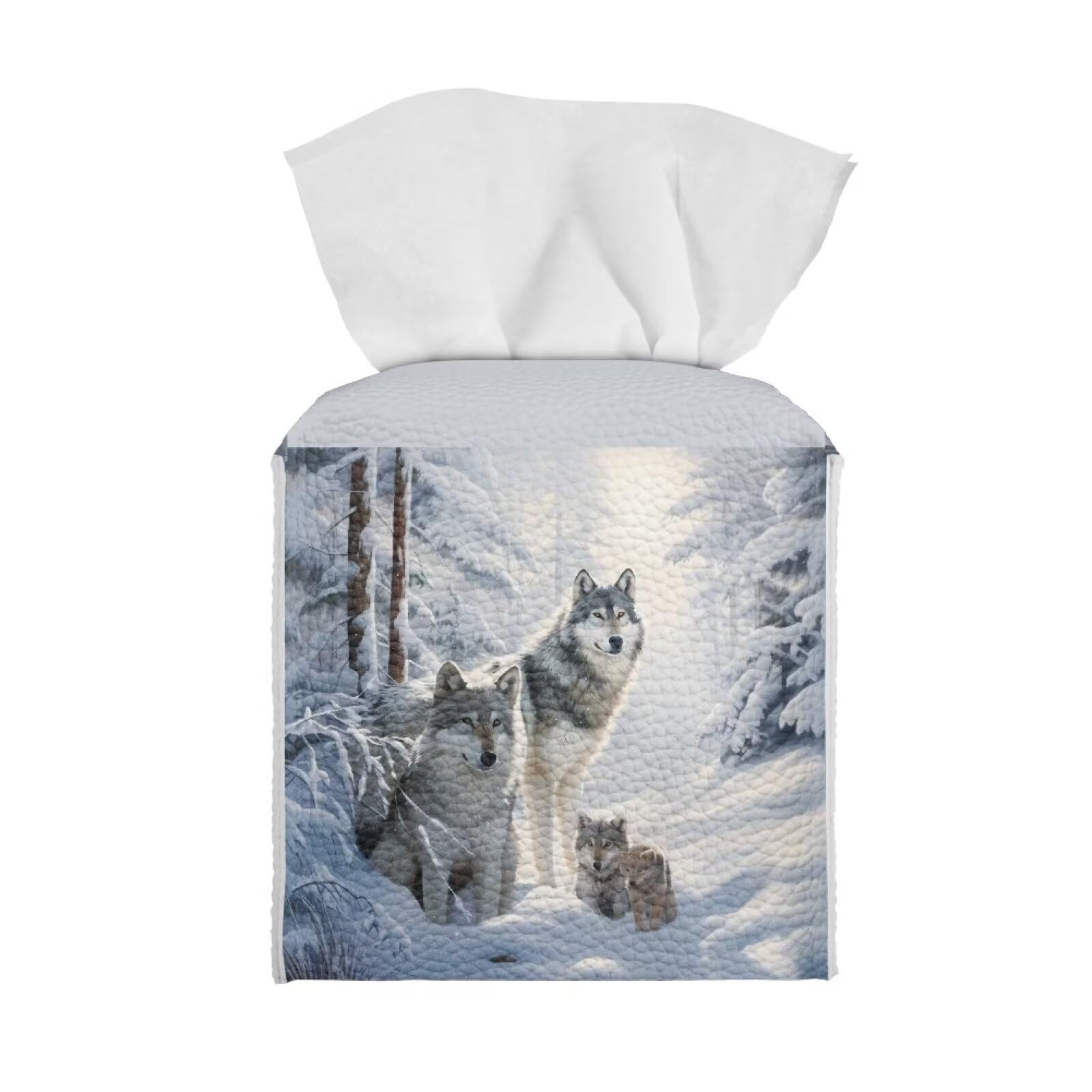 Amazon.com: ZOUTAIRONG Wolf Tissue Cover Leather Square Tissue Box