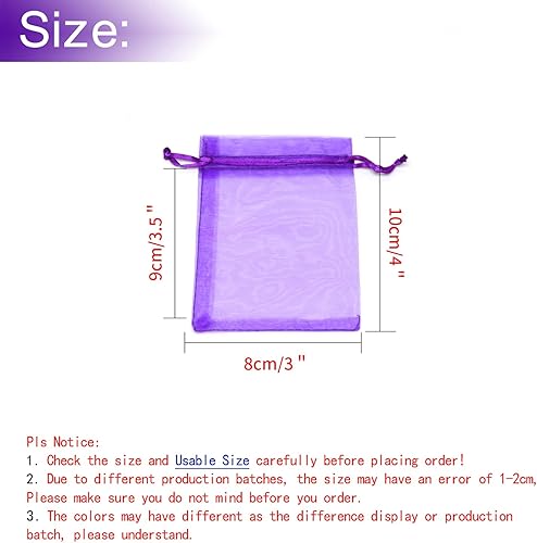 Miniatura 195 de Dealglad 100pcs Drawstring Organza bolsas de joyería caramelo para fiestas, casamientos, regalos Negro