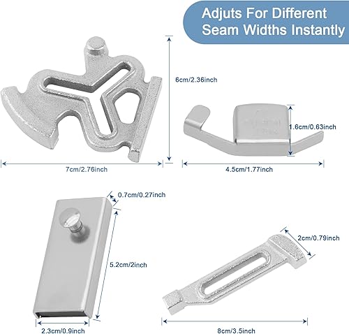 Miniatura 6 de Guía de costura magnética, medidor de posicionamiento de flor de ciruelo para máquina de coser, 4 piezas de accesorios para máquinas de coser para