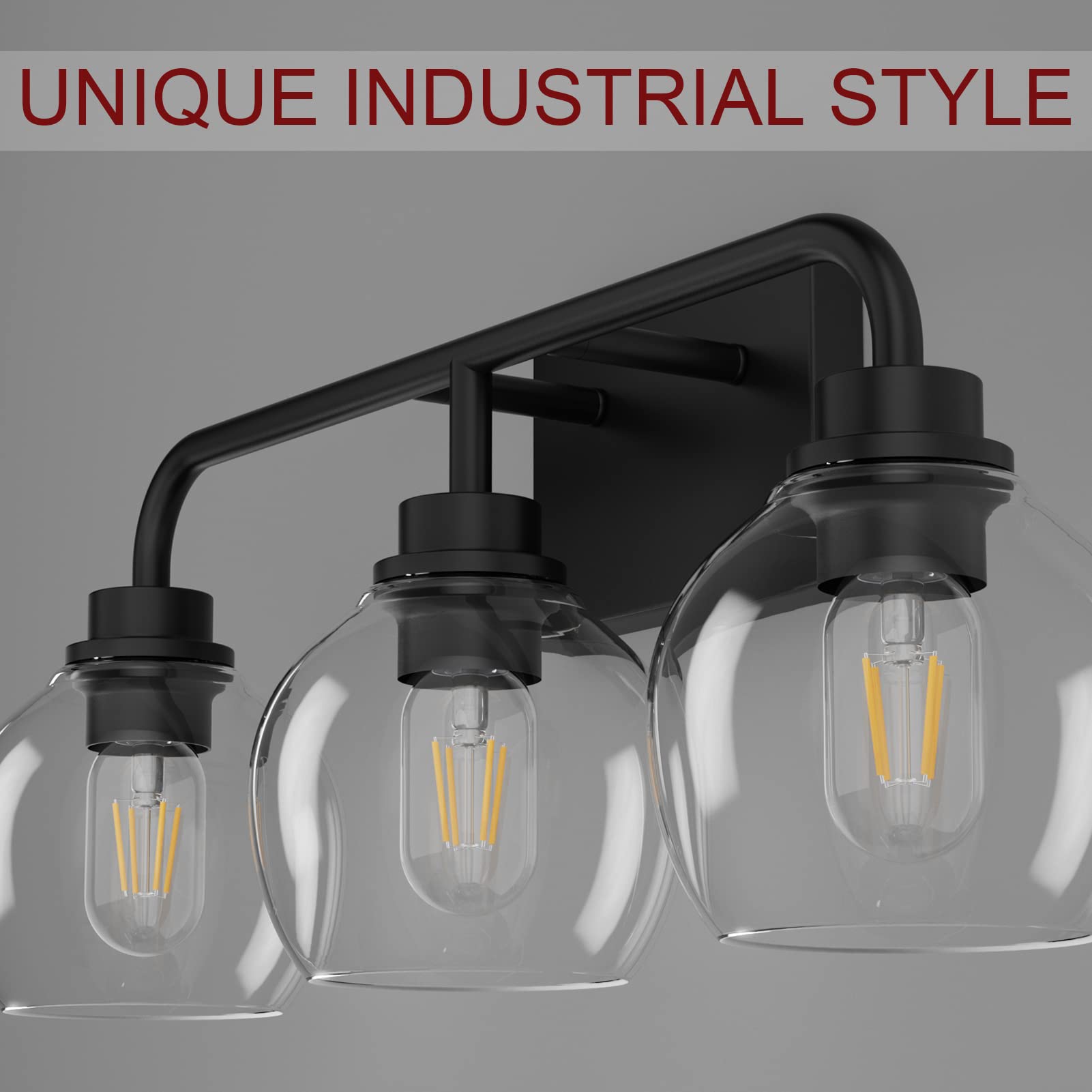 Snapklik.com : Tipace Black Industrial Bathroom Vanity Light Fixtures ...