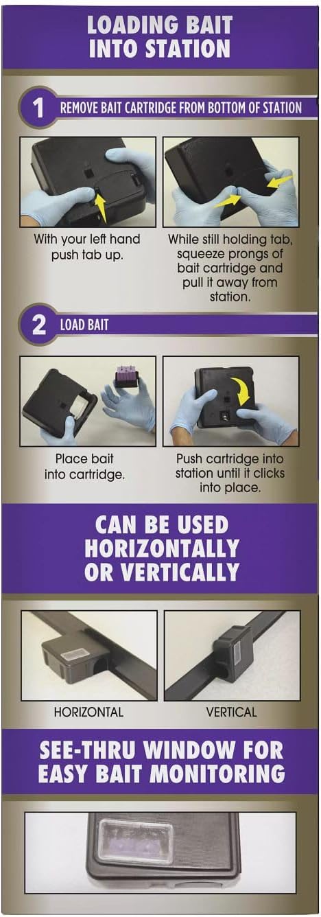 Tomcat Advanced Brand Rat & Mouse Bait with Refillable Station, Indoor and Outdoor Use, 1 Station and 12 Bait Block Refills