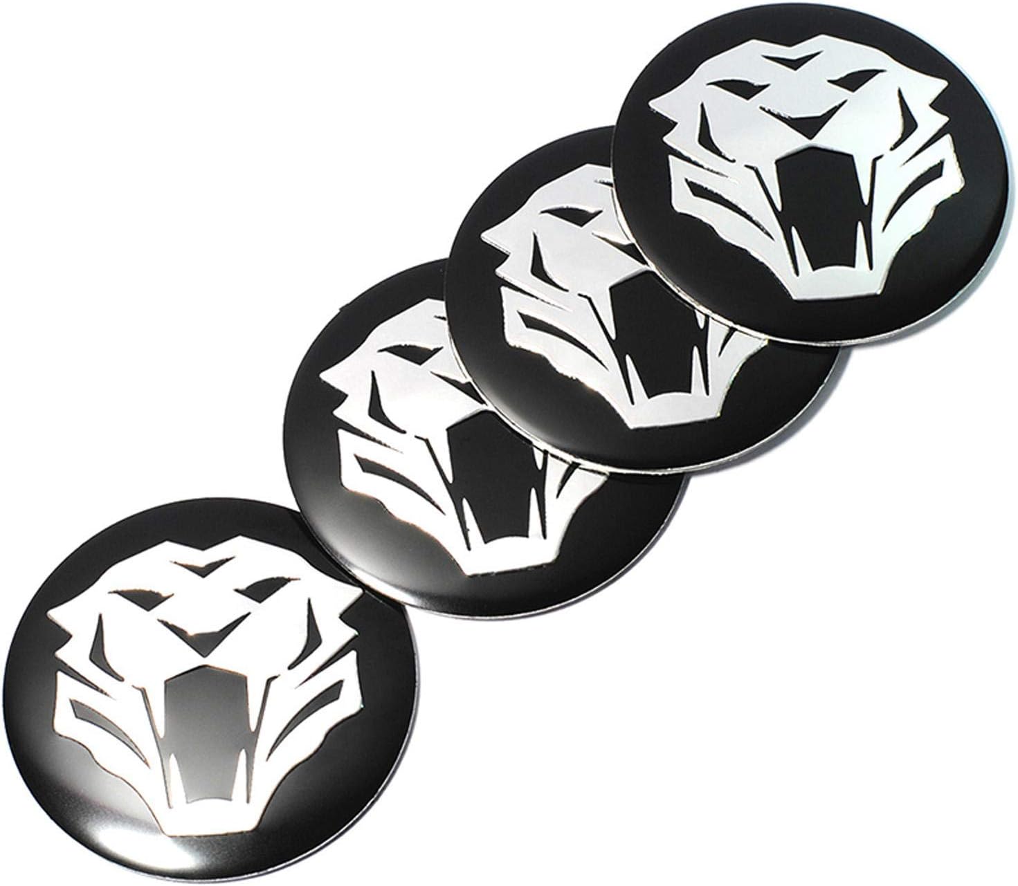 WASHZD 4Pcs 56mm Tiger Head Car Steering Tire Wheel Center Sticker Hub Cap Hubcap Sticker Emblem Badge Decal,for Jaguar,for Audi,for BMW,for Nissan