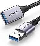 UGREEN USB Câble d'extension 3.0 Cord d'extension Nylon tressé un mâle à femelle câble de transfert de données pour disque dur, Hub, USB Sticks, souris, clavier, Xbox, caméra, Webcam, 6.6FT