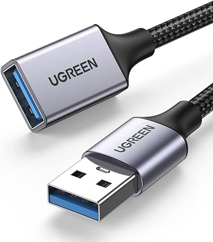 UGREEN USB Extension Cable, USB 3.0 Extender Male to Female 5Gbps High Speed Transfer, Extension Lead Compatible with Keyboard, Mouse, U Disk, Printer, Scanner, Gaming Controller, Charging Cable 2M - 1