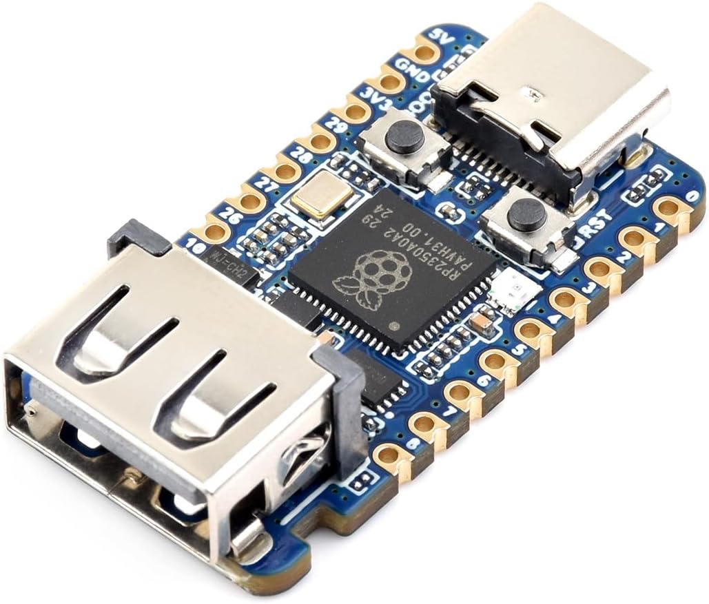 Waveshare RP2350 USB Mini Development Board, top-down view