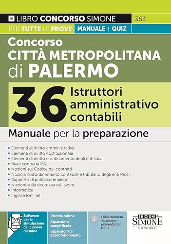 Concorso Città Metropolitana di Palermo 36 Istruttori Amministrativo-contabili - Manuale per la preparazione