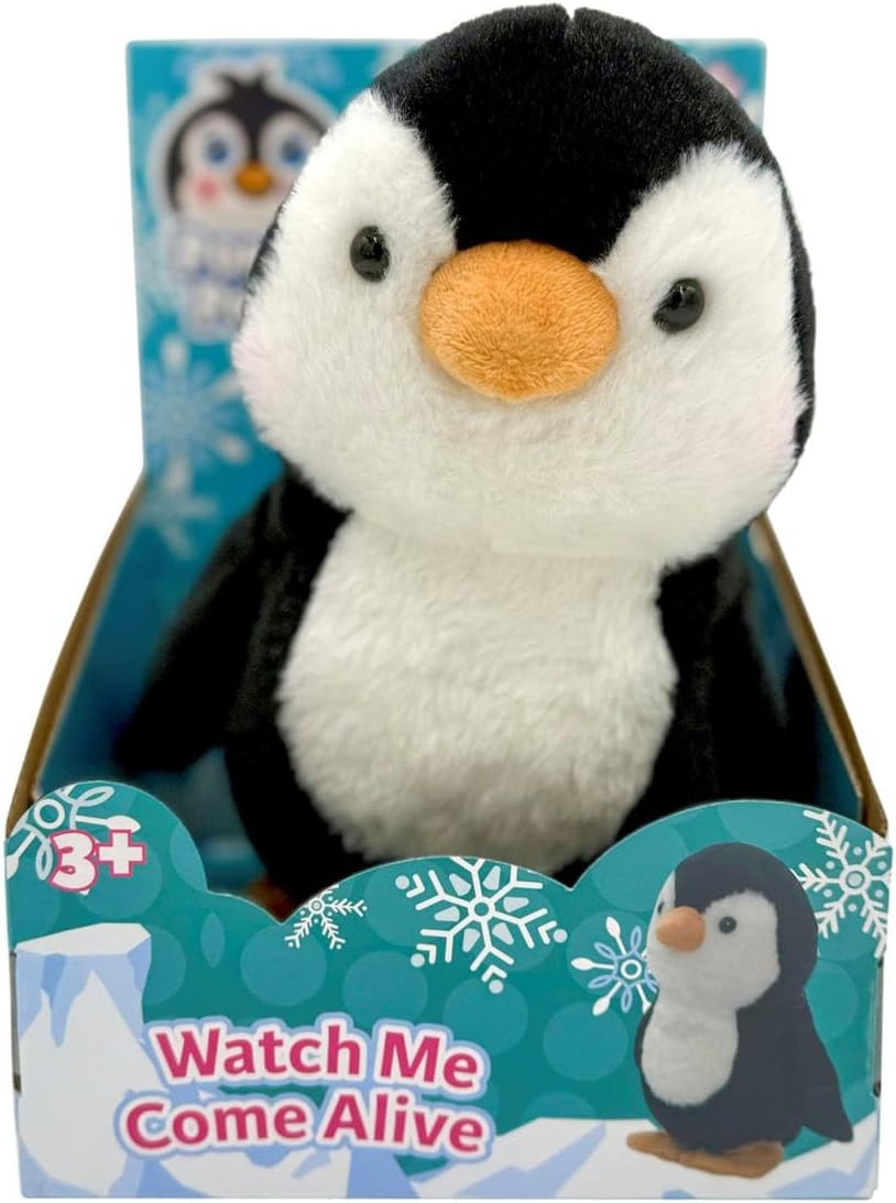 Odyssey Toys Poppin' Penguin-Interactive Plush Penguin Toy, Waddles and Repeats Sounds, Musical Educational Toy