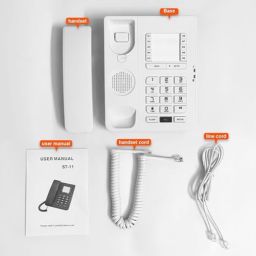 Miniatura 2 de Altavoz con cable teléfono fijo de escritorio cómodo y rápido teléfono de pared duradero con manos libres silencio sostener flashreedial fácil de