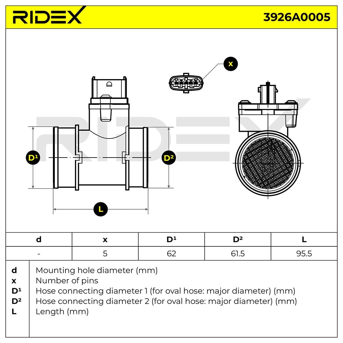 RIDEX 3926A0005 Débitmètre d'air
