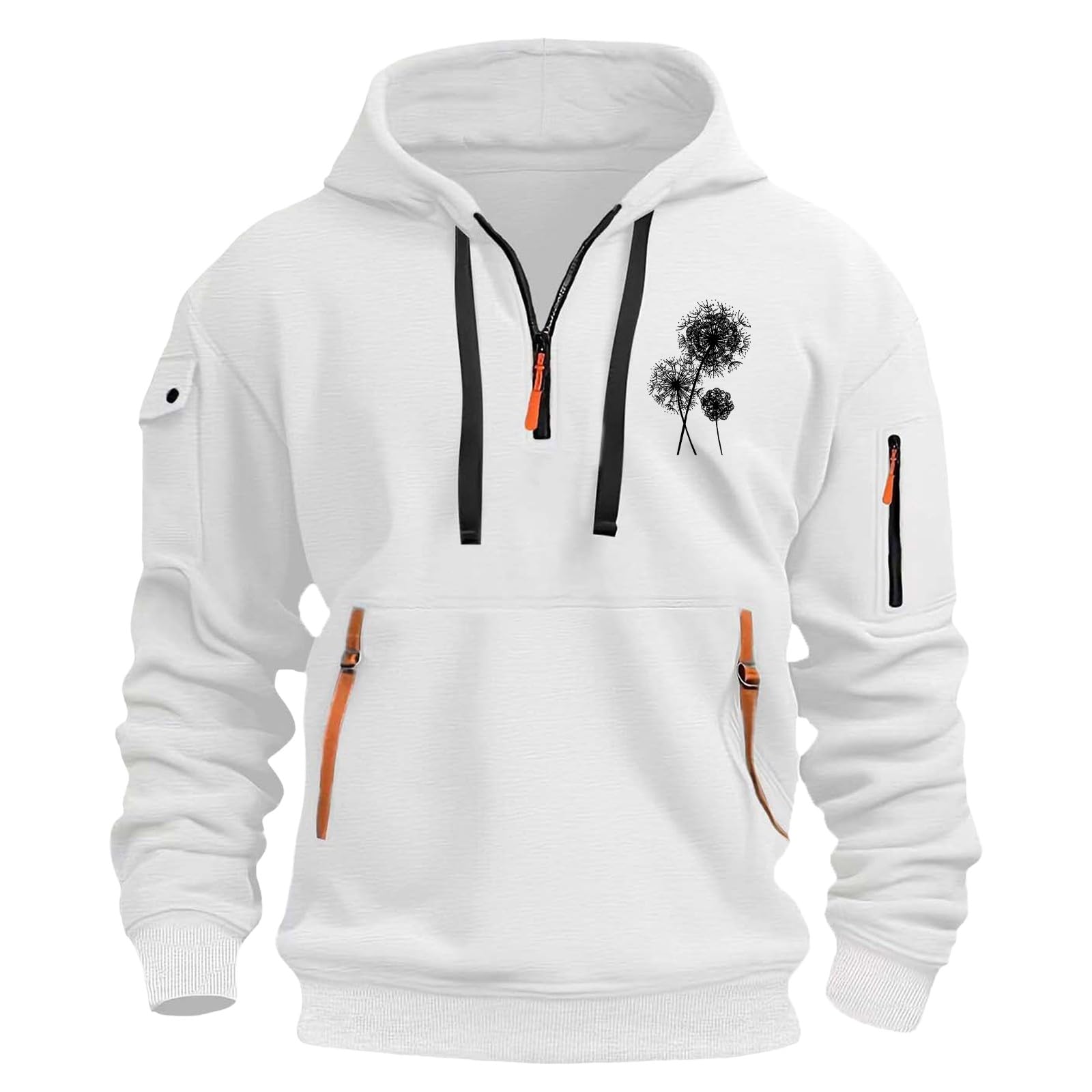 Sudadera Sin Mangas Hombre con Capucha Y Estampado De Diente León para Hombre, 2026, Tela Cuentas, Informal Cómoda. Camiseta Entreno Camisa Manga Corta Men's Clothing Chaquetas Chaqueta