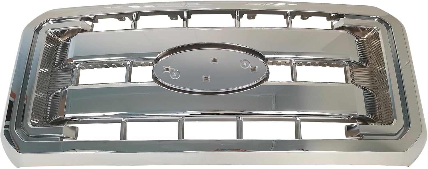 Front Radiator Grille For Ford 2011-2016 F250 F350 F450 F550 Super Duty Hood Grill Replace for BC3Z8200AA BC3Z8200G BC3Z-8200-G (Without Center Emblem) (Chrome)