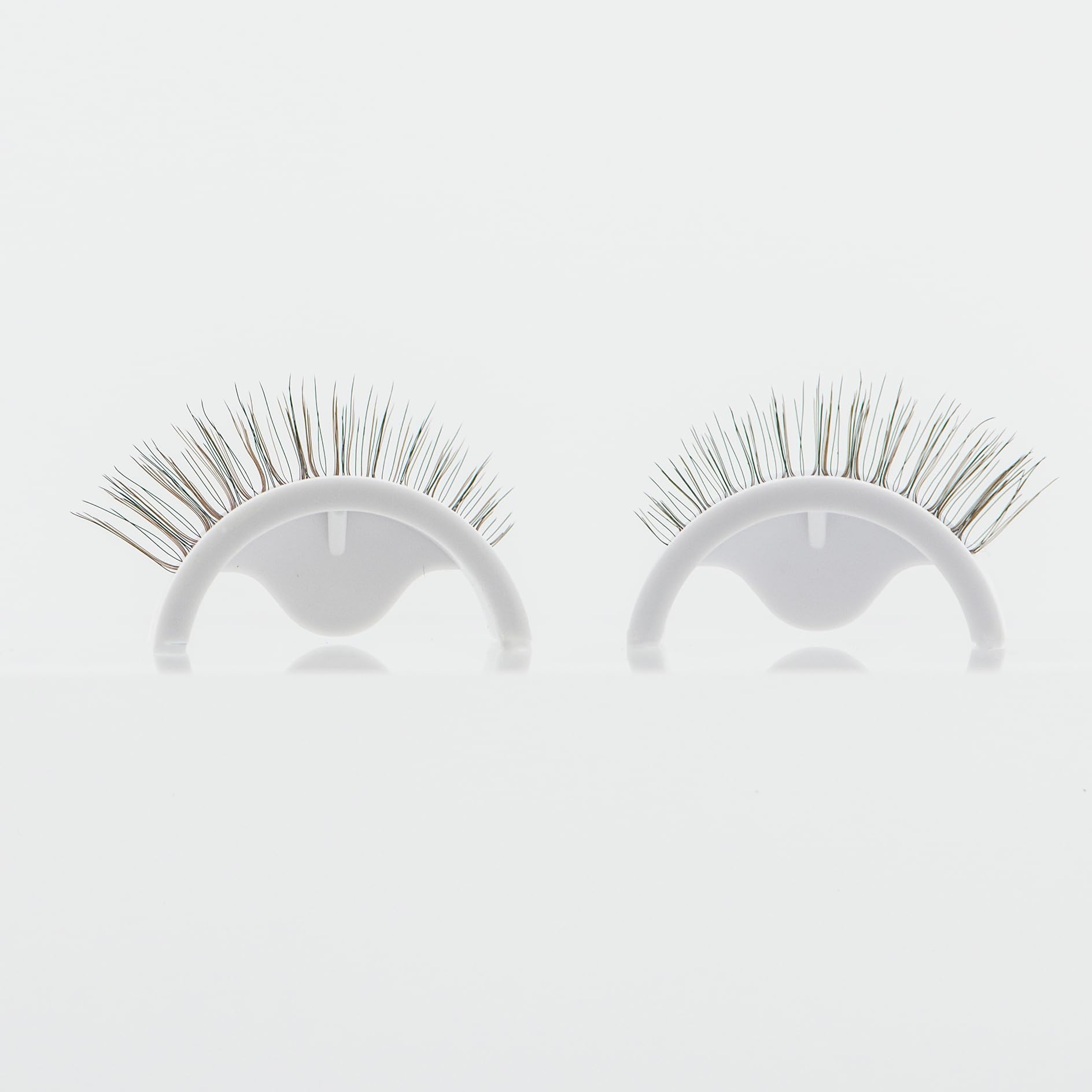 Brown Lashes Pre-Glued Self Adhesive Eyelashes, Natural Press on Lashes Reusable, With Tweezer Applicator 5 Pairs (DLP08)