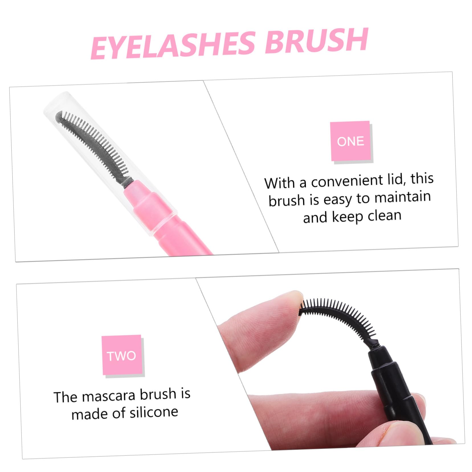 SOESFOUFU Pcs Silicone Eyelashes Brush Set Gentle Mascara Wand for Eye Makeup Brow Lift Applicator Travel- Lid