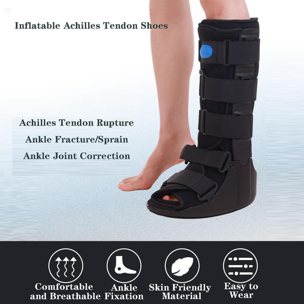 Medical Cast Air Cam Walker, Orthosis Leg Brace Support, AFO Drop Foot Splint, Walking Boot for Ankle Or Foot Sprained Injuries Fracture Boot,B Left,M-B Right-Small