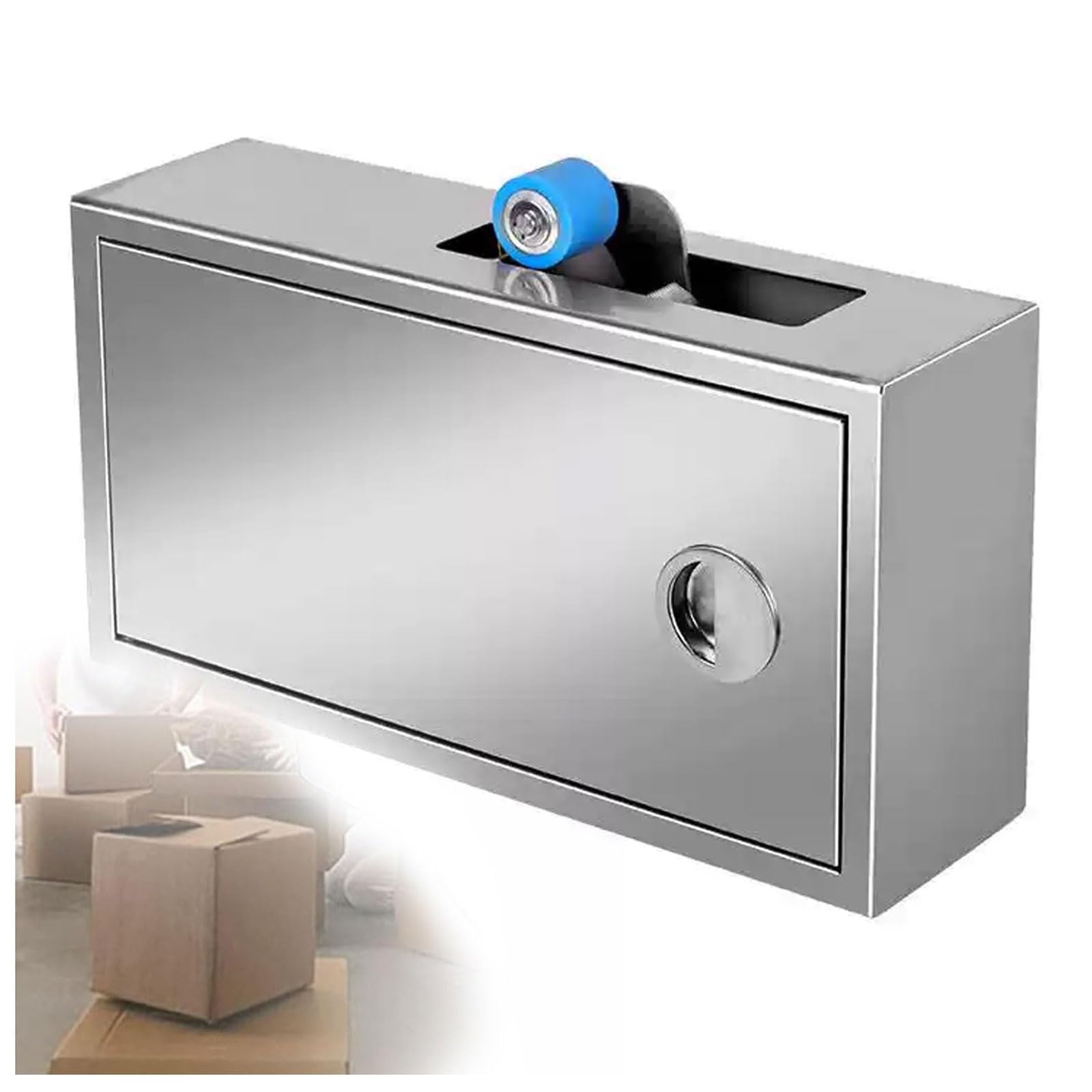 GYKOZY Automatic Carton Sealing Machine,Stainless Steel Manual Tape Dispenser, Adjustable Length,Compatible with 2.5cm Wide Tape,for Food Gifts Retail Packaging
