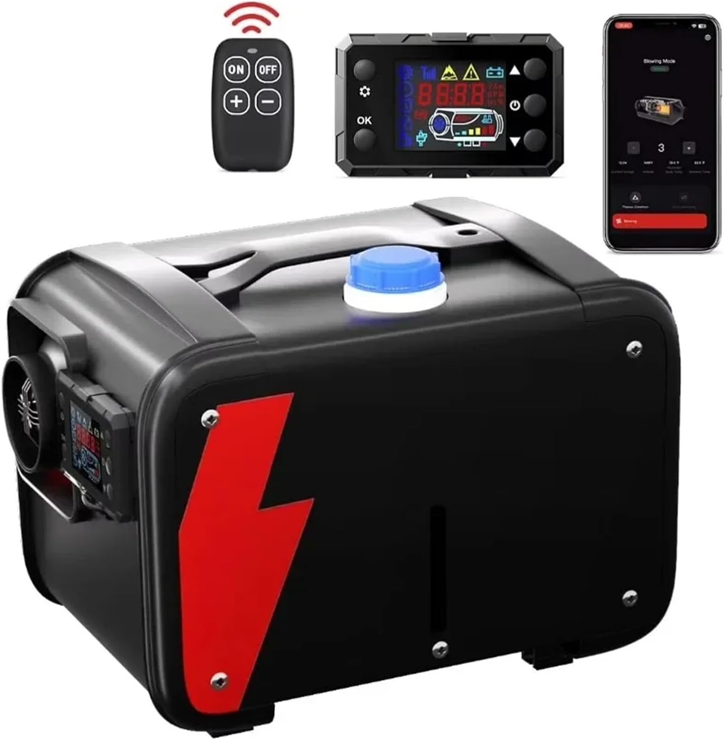 12V/24V/220V Por Air Heater With LCD & Remote Control 8KW For Camper, Car, RV, Trailer(12v 8kw)