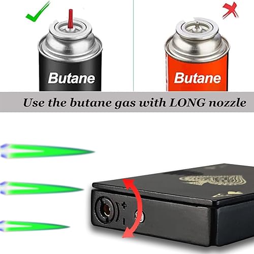 Miniatura 4 de Jet Torch Lighter, Refillable Butane Playing Card Lighter, Exquisite Packaging, Windproof Lighters, Cool Lighter for Men, Candle, Camping, Birthday.