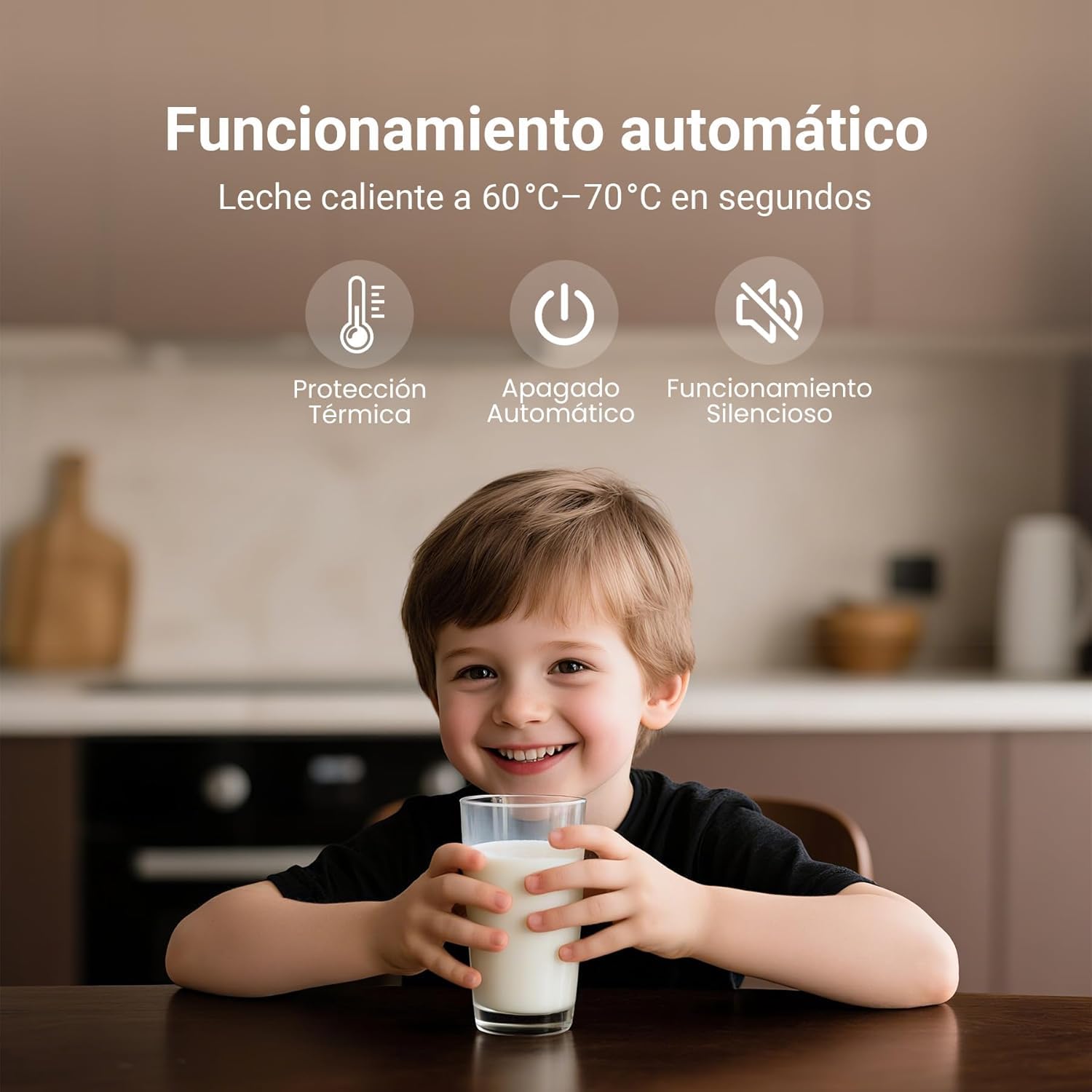 Casimhu 4 en 1 Espumador de Leche Eléctrico, Creador de Espuma Fría y Caliente, Espumador Leche Eléctrico, Calentador de Leche para Café, Latte, Capuchino, Vidrio, Blanco (Blanca)
