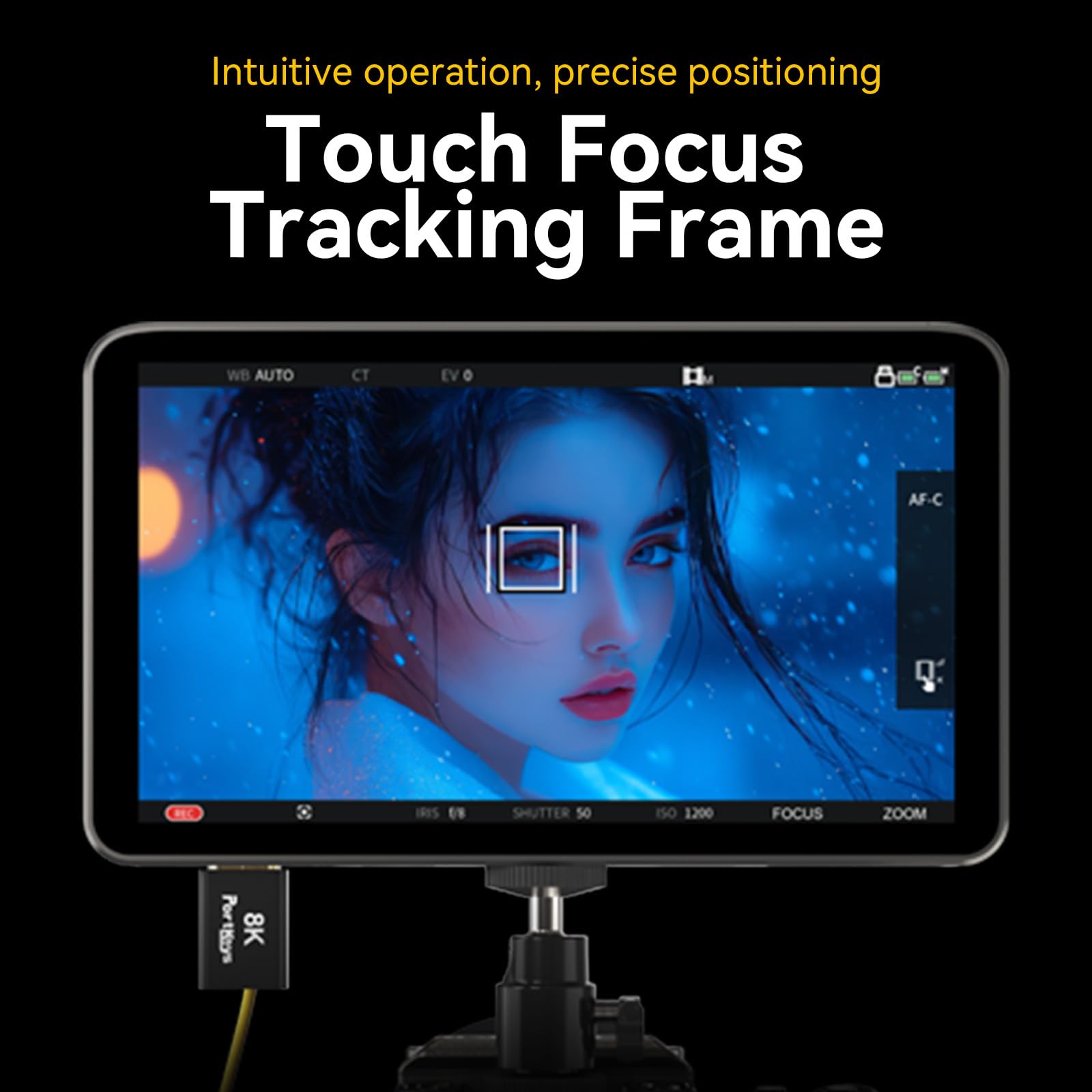 Portkeys LH7C Monitor Kamery 7" Podglądowy HDMI 4K Touch Focus 1000 Nitów Wyjście 3D LUT Kabel HDMI w Zestawie, Kompatybilny z A7S III, FX3, A7 IV, A1