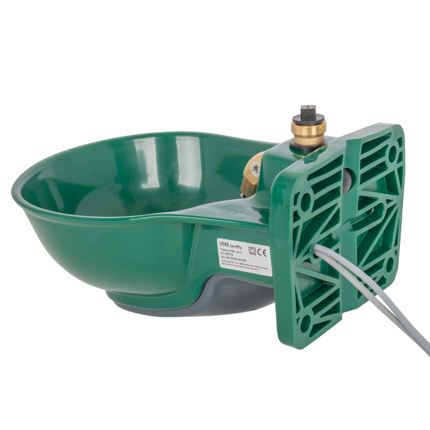 VOSS.farming beheizte Tränke Thermo P25-24V, 30 Watt, 24V, automatisches Thermostat, Spezialkunststoff, Frostschutz Pferd Rinder Pferdetränke Rindertränke Selbsttränke