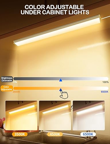 Miniatura 3 de MATICOD Luces para debajo del gabinete, luces LED blancas regulables para debajo del gabinete, luces de armario con control remoto Bluetooth Smart