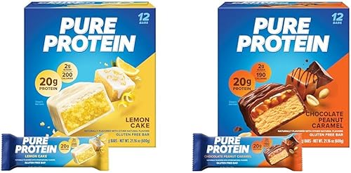 Pure Protein Barras, bocadillos nutritivos con alto contenido de proteínas para apoyar la energía y barras, bocadillos ricos en proteínas y