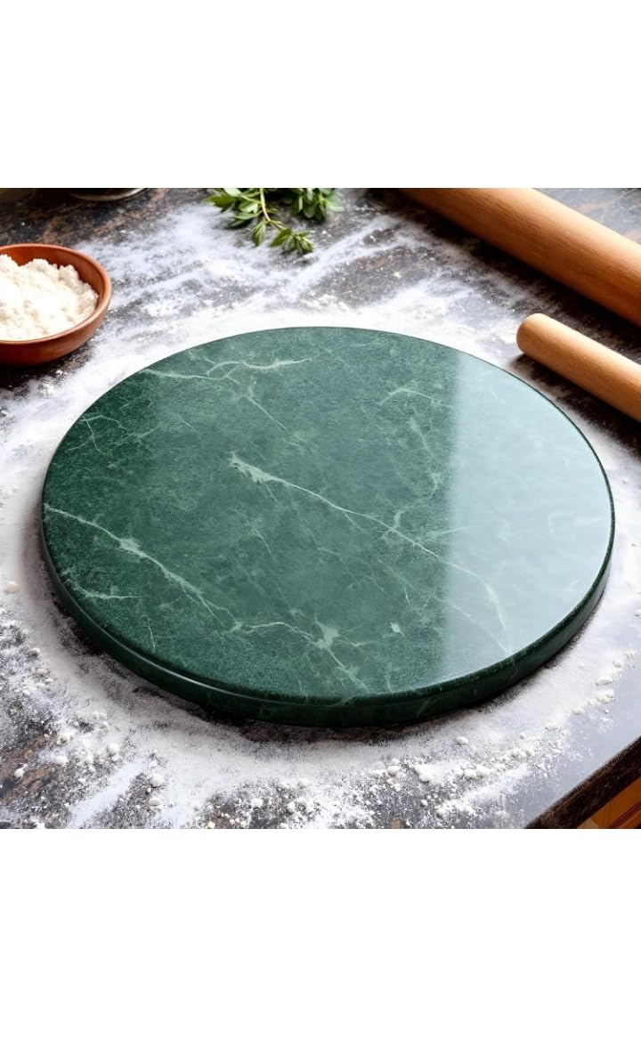 Marble Rolling Board | Round Shape, Green Marble-image-1