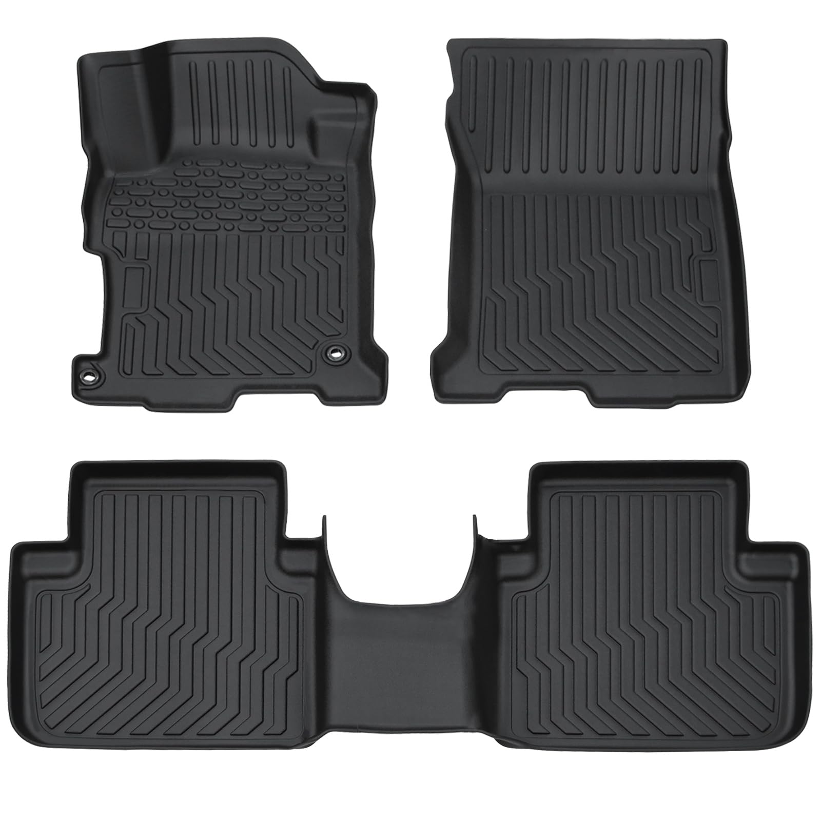 All Weather Rubber Floor Mats Compatible with 2013-2017 Honda Accord 3Pcs Car Automotive Floor Mats Cargo Liners Black