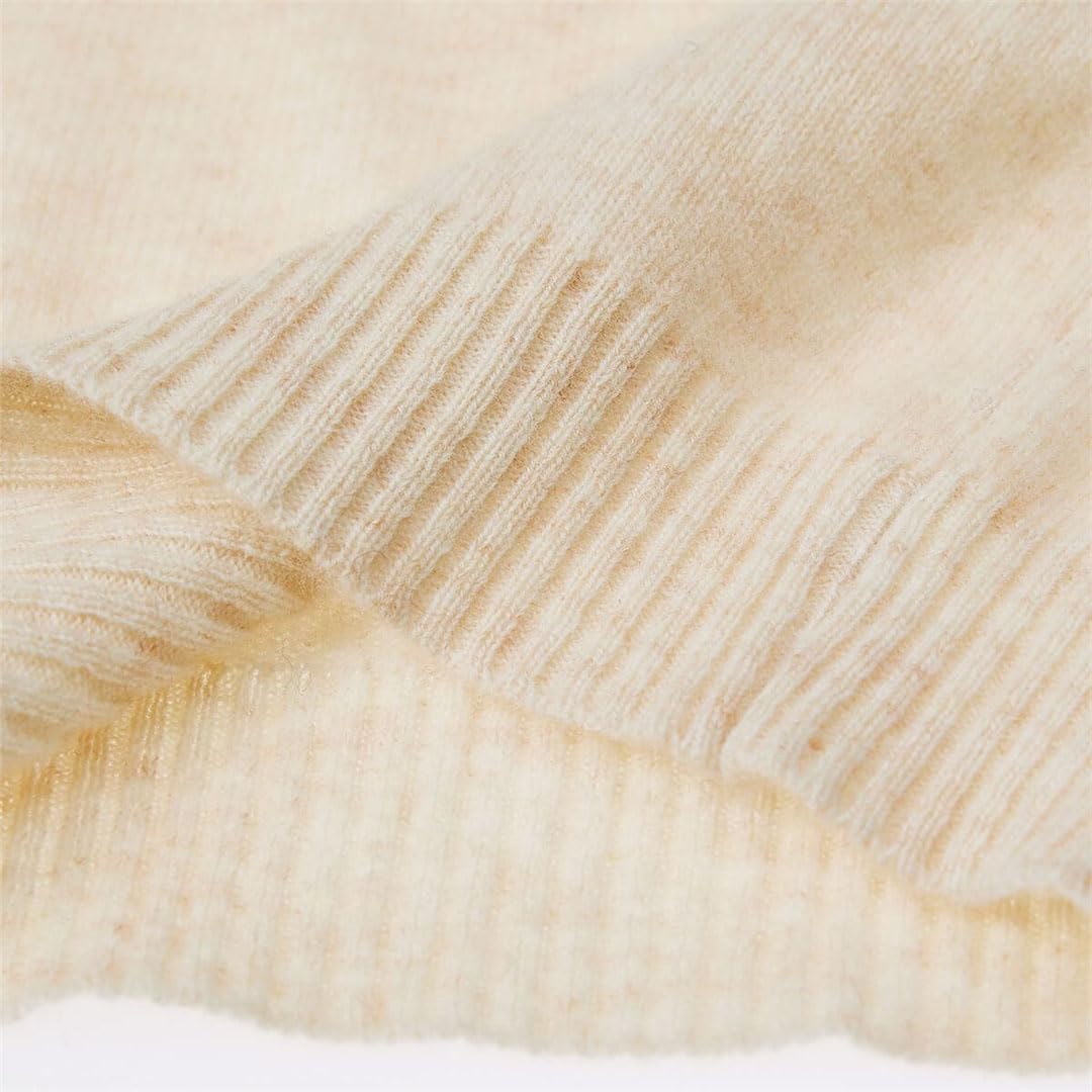 Jersey De Punto con Cuello Redondo Y Manga Larga Informal para Mujer